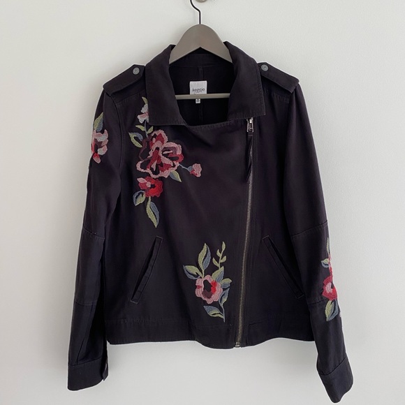 KENSIE Embroidered Asymmetrical Jacket Square Neck, Navy Blue - Picture 12 of 15